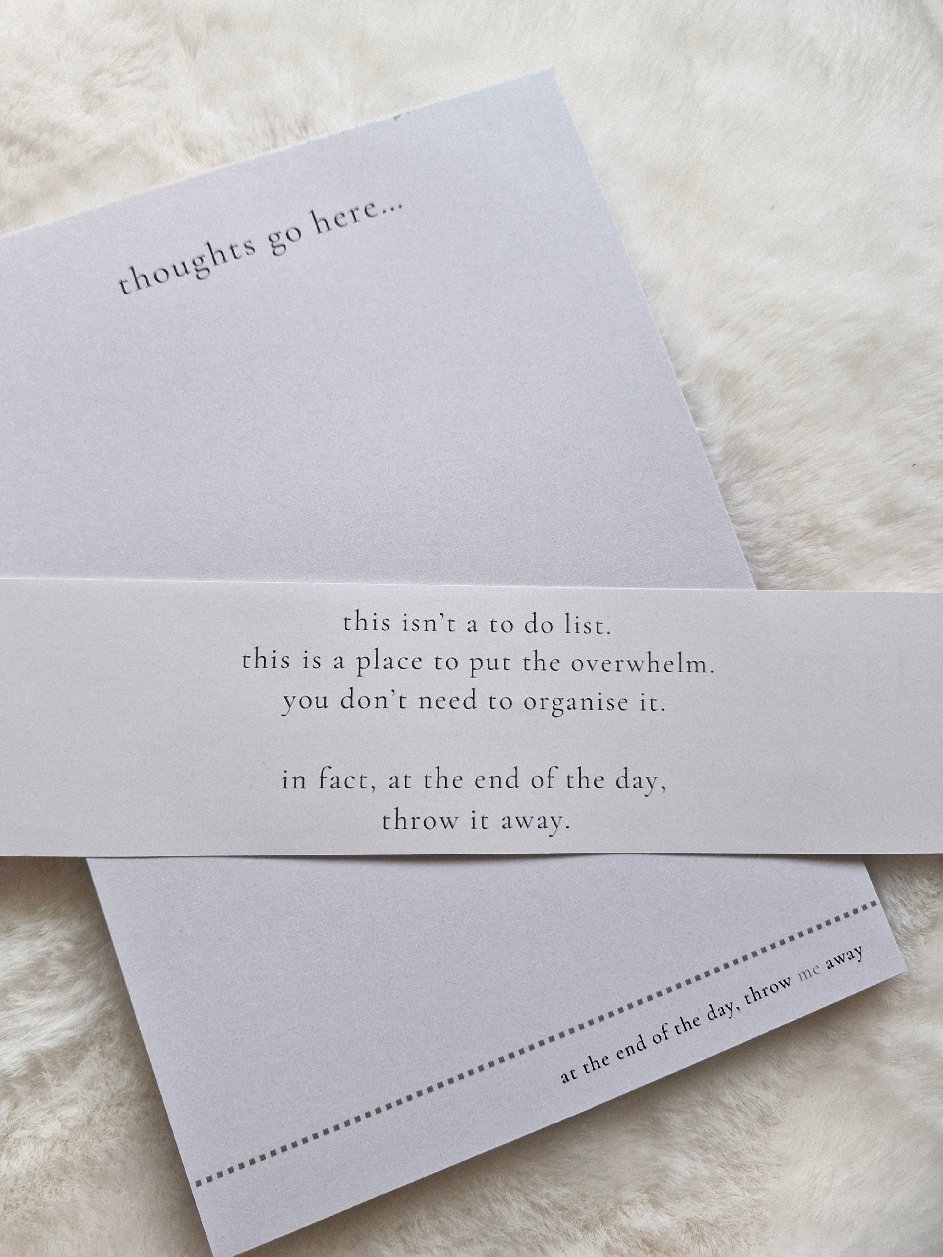 a daily brain dump notepad | designed to reduce overwhelm