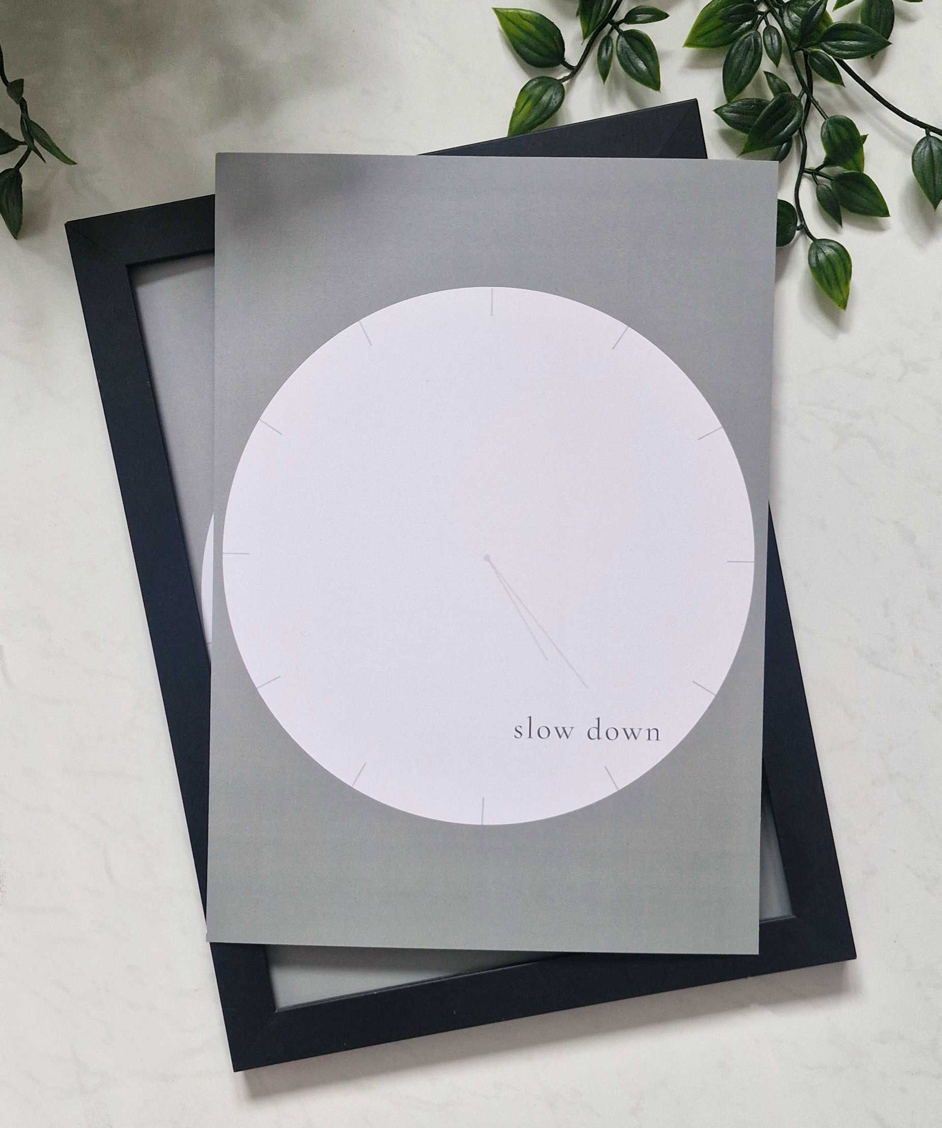 slow down | a4 clock print